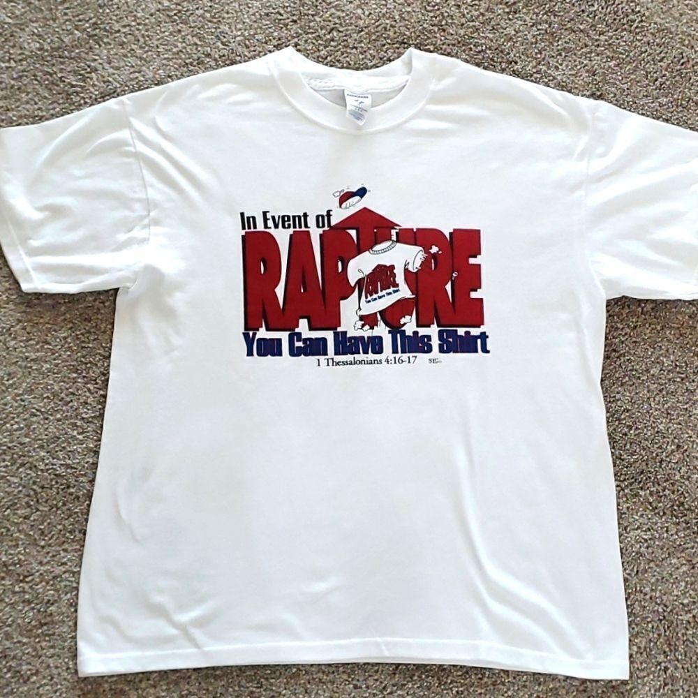 MENS TEE, BY Jerome's, Christian ✝️ shirt, Rapture.‎ Size large